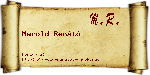 Marold Renátó névjegykártya